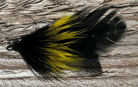 Black/Yellow/Black Tail, Size 6 Hook