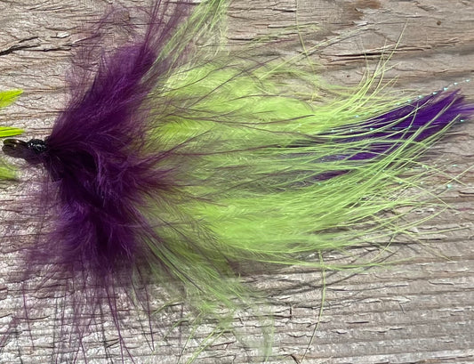 Purple/Chartreuse Tail, Size 1/0 Hook