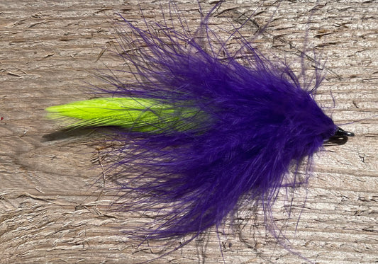 Purple/Chartreuse Tail, Size 5/0 Hook