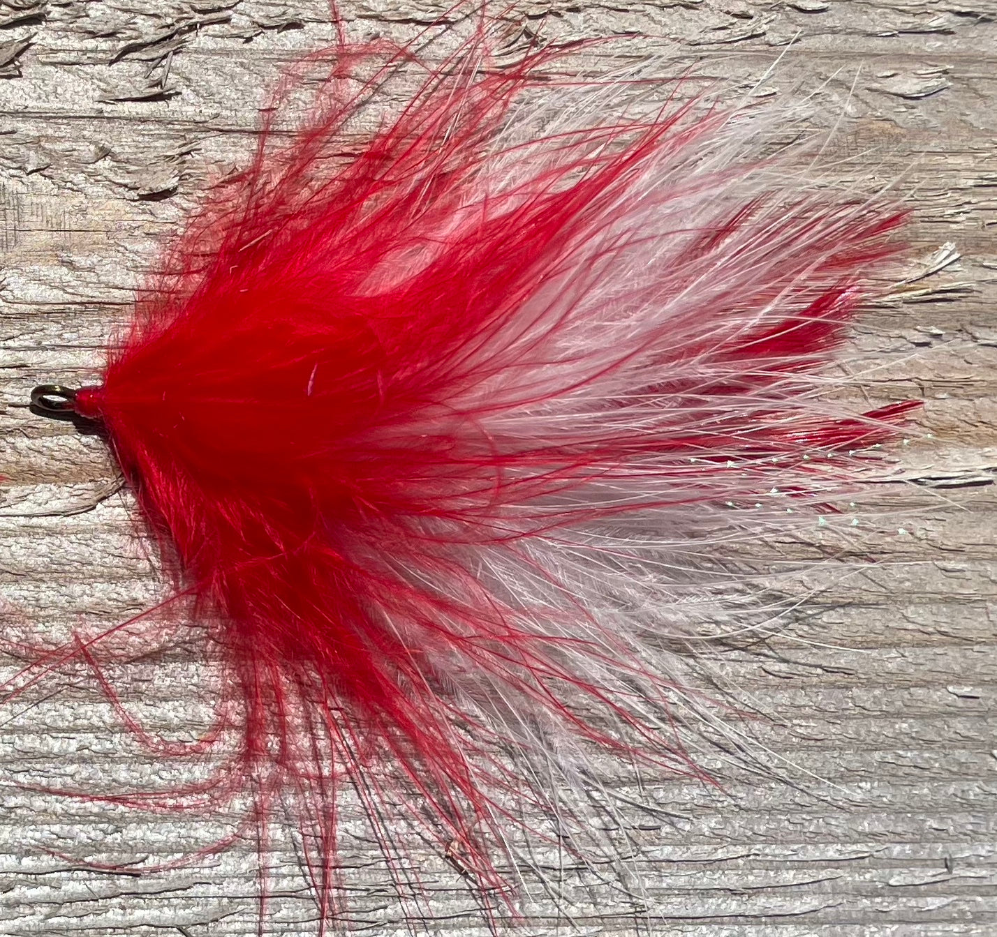 Red/White/Red Tail, Size 1/0 Hook