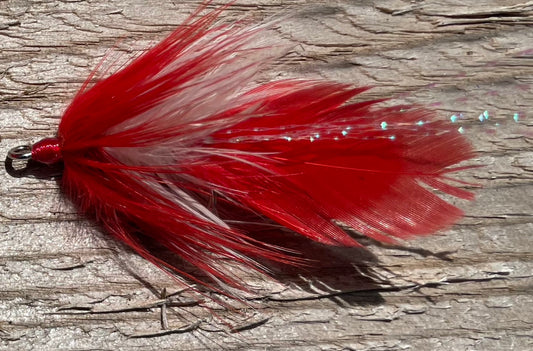 Red/White/Red Tail, Size 6 Hook